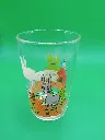 Verre décor ferme – âne – niche rouge – animaux – décor champêtre coloré
