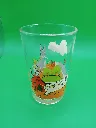 Verre décor ferme – âne – niche rouge – animaux – décor champêtre coloré