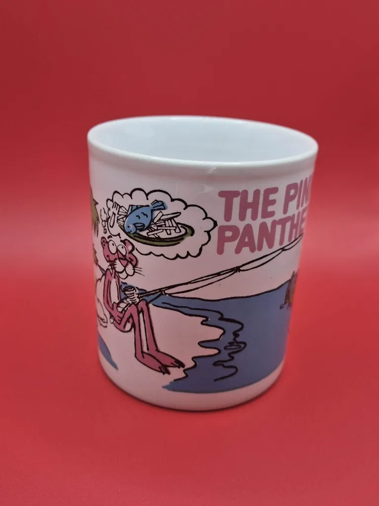 Mug Pink Panther 1982 – pêche – îlot – monstre marin – United Artists – vintage
