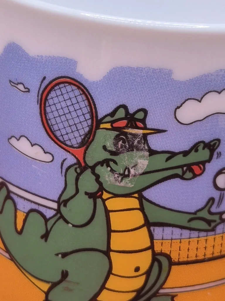 Mug Royco Minute Soup – crocodile tennis – crocodile golf – promo vintage