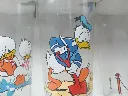 Set de 6 verres Disney – Verrerie Champenoise – 1980 – verres à orangeade de collection – vintage – boîte d'origine sous film plastique transparent sérigraphiée Verrerie Champenoise avec illustrations colorées de Donald Duck