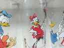 Set de 6 verres Disney – Verrerie Champenoise – 1980 – verres à orangeade de collection – vintage – boîte d'origine sous film plastique transparent sérigraphiée Verrerie Champenoise avec illustrations colorées de Donald Duck