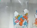 Set de 6 verres Disney – Verrerie Champenoise – 1980 – verres à orangeade de collection – vintage – boîte d'origine sous film plastique transparent sérigraphiée Verrerie Champenoise avec illustrations colorées de Donald Duck