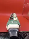 Mélodica Soprano Hohner – Hohner Germany – 1972 – Instrument à vent à anches libres – vintage – boîtier en plastique vert anis et blanc, clavier à deux octaves avec touches rectangulaires noires et blanches, embouchure noire amovible