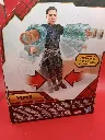 Figurine Wenwu Marvel Shang-Chi Ten Rings Power Attack 15 cm Hasbro, boîte abîmée, effets bleus translucides, armure noire détaillée