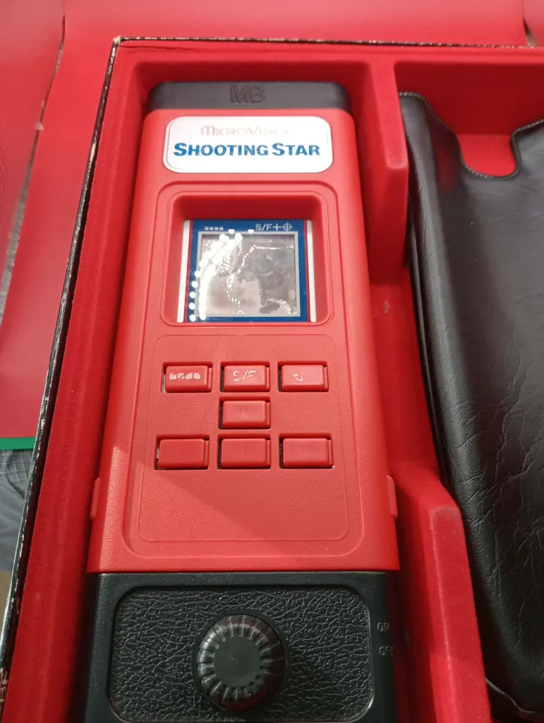 MicroVision Shooting Star vintage non testé, console et cassette, état visuel conforme aux photos