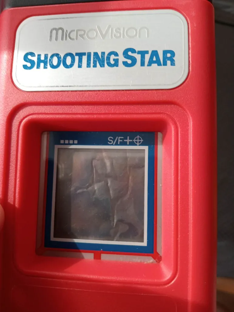 MicroVision Shooting Star vintage non testé, console et cassette, état visuel conforme aux photos