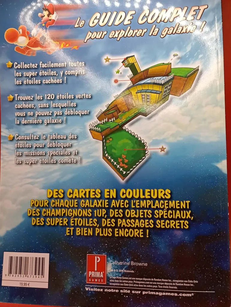 Guide Officiel Super Mario Galaxy 2 – Prima Games – Catherine Browne – Nintendo Wii – guide stratégique en français – couverture Mario et Yoshi couleurs