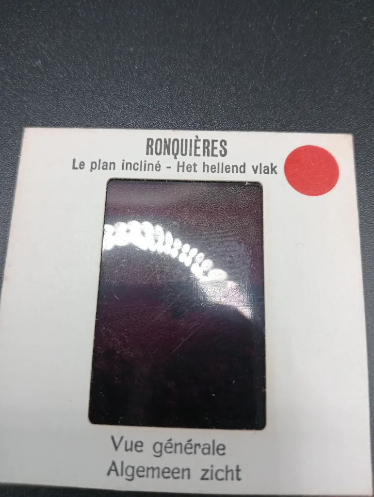 Diapositives Ronquières – Photo H. Ladendorff – série touristique – vues du plan incliné – bilingue français néerlandais – lot de 5 diapositives d’époque