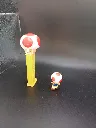 Lot de 2 figurines Toad Nintendo – distributeur PEZ Toad jaune – figurine Toad miniature – univers Super Mario Bros – plastique coloré – état d’usage