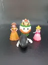 Lot de 4 figurines Nintendo Super Mario – Bowser dans son Clown Car – Princesse Peach – Princesse Daisy – Bullet Bill noir – figurines en plastique coloré – collection univers Mario