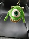 Porte-clés peluche Bob Razowski vert à un œil de Monstres & Cie Disney Pixar avec anneau métallique