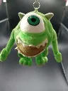 Porte-clés peluche Bob Razowski vert à un œil de Monstres & Cie Disney Pixar avec anneau métallique