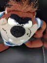 Peluche Taz Space Jam 1996 Warner Bros et McDonald's avec maillot de basket blanc et bleu, étiquette d'origine présente