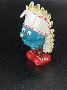 Figurine Schtroumpf Chef Indien – Schleich 20144 – Peyo 1981 – figurine PVC vintage – W. Germany – coiffe blanche et peinture usée