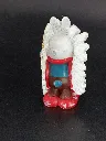 Figurine Schtroumpf Chef Indien – Schleich 20144 – Peyo 1981 – figurine PVC vintage – W. Germany – coiffe blanche et peinture usée