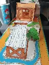 Schtroumpforama Pop-Up n°2 – Schleich 41102 – 1983 – aire de jeux Sport-Stadion – décor cartonné dépliant – sans figurines – boîte d’origine usée