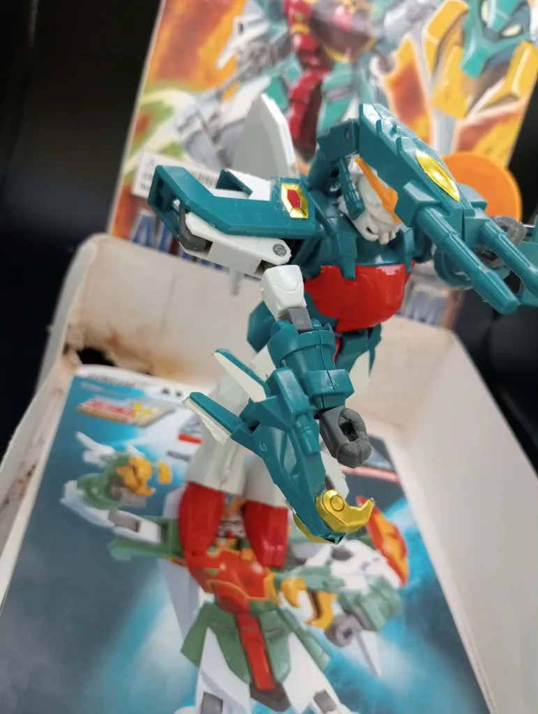 Figurine Altron Gundam XXXG-01S2 Bandai 1995 à l’échelle 1/144, maquette montée complète avec Dragon Fangs, trident, boîte et notice d’origine