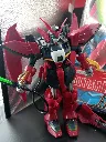 Maquette vintage Gundam Epyon OZ-13MS HG Bandai 1995 échelle 1/100 montée, armure bordeaux et grise, ailes articulées et boîte d’origine