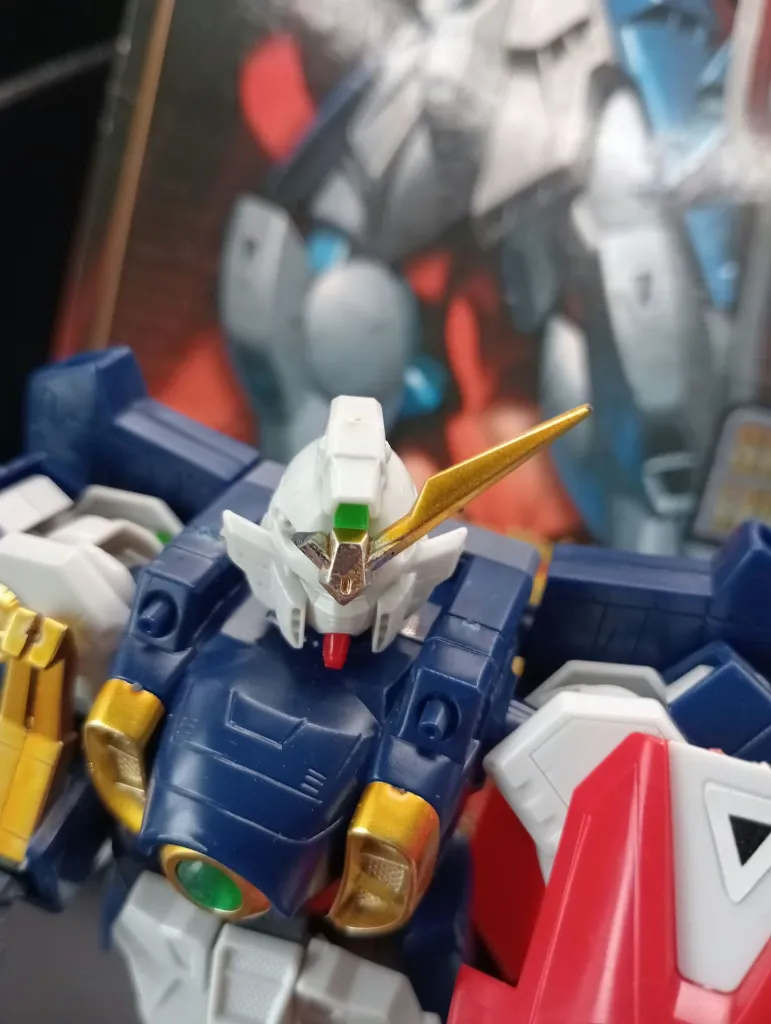 Maquette vintage Gundam Wing XXXG-01W HG Bandai 1995 échelle 1/100 montée avec Buster Rifle gris, bouclier rouge et boîte d’origine