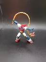 Figurine Voltes V Bandai Best Posing Collection 2003 en PVC rigide bleu rouge et blanc, présentée avec fouet orange et masse d’armes