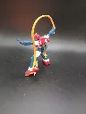 Figurine Voltes V Bandai Best Posing Collection 2003 en PVC rigide bleu rouge et blanc, présentée avec fouet orange et masse d’armes