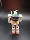 Figurine articulée RX-78-2 Gundam MSIA Bandai, armure blanche bleue rouge et jaune, marquages EFSF, accessoires absents, peinture usée et numéro 12503 imprimé sur la cuisse