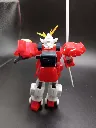 Maquette Gundam Heavyarms XXXG-01H Bandai 1995 à l’échelle 1/144, montée en rouge et blanc avec Gatling noire, bouclier rouge et longue lame grise, sans boîte