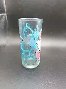Verre haut bleu transparent Portrait Marie Les Aristochats avec nœuds turquoise, étoiles et logo Disneyland Resort Paris