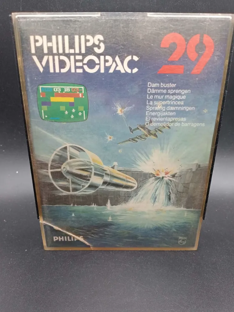 Jeu Philips Videopac 29 Le Mur Magique de 1981 pour console G7000, avec cartouche noire, notice et boîte plastique transparente fendue