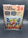 Jeu rétro Philips Videopac 24 Flipper de 1980 avec cartouche noire, boîtier rigide illustré d’un flipper coloré et notice d’origine