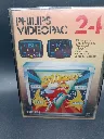 Philips Videopac 24 Flipper retro game from 1980 with black cartridge, colourful pinball hard case and original manual