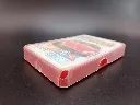 Super Quartet Cabriolet Hemma 282 car card game with illustrated convertible cards and transparent red plastic case cracked at one corner
