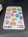 Vintage Cross Super Quartet Hemma 216 motocross card game with illustrated off-road motorcycle cards and heavily scratched cracked transparent case