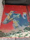 French book Les Longs Courriers de l’Espace by Stewart Cowley, published by Dargaud in 1981, black cover with red spacecraft, colour illustrations and heavily damaged spine