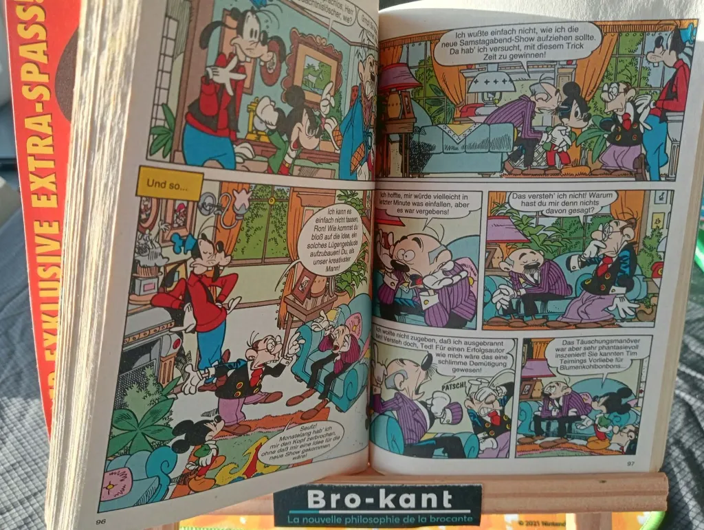 Deutsches Walt Disney Lustiges Taschenbuch Nummer 195 Der Wildbach-Marathon von 1994 mit Donald Duck und weiteren Teilnehmern in Kanus auf einem Wildbach