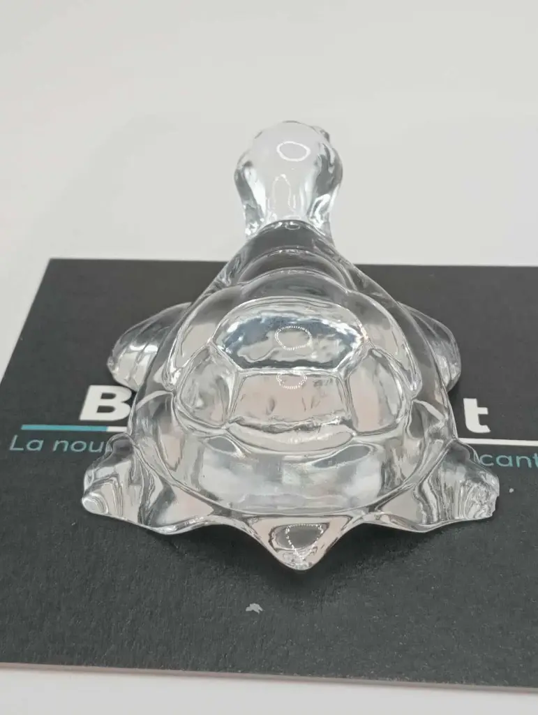 Petite tortue en verre transparent