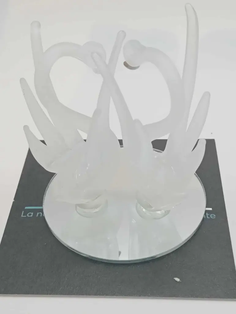 Deux signes en verre mat sur miroir