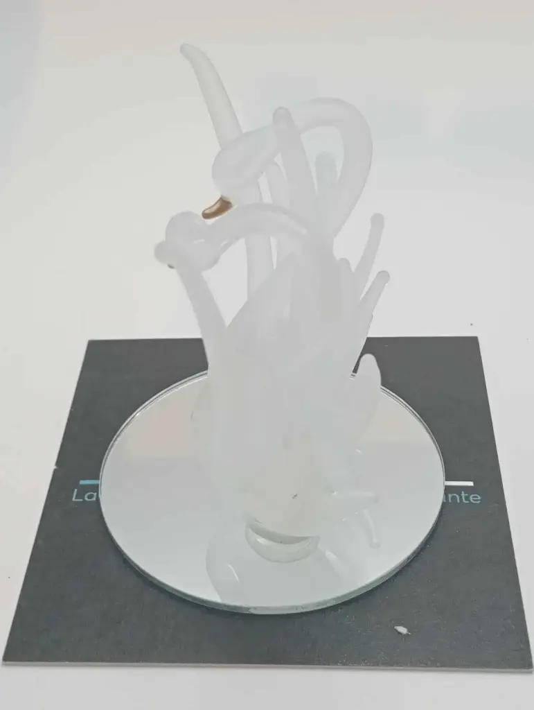 Deux signes en verre mat sur miroir
