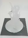 Deux signes en verre mat sur miroir