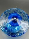Petit champignon en verre soufflé bleu