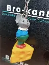 Lot de 3 porte-clés anciens – Souris, Saint Nicolas & lapin de pâques – Série fantaisie vintage