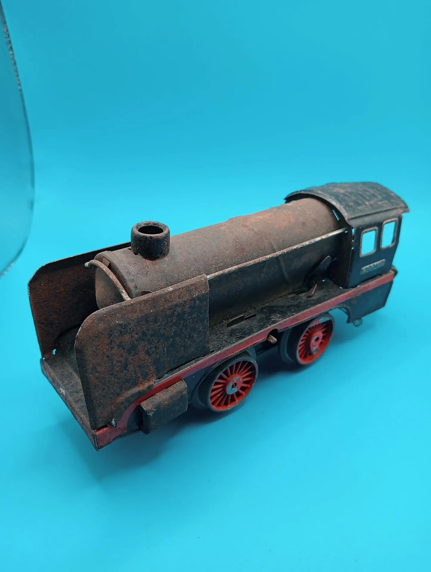 Locomotive vintage Distler "Coronation" à remontoir – métal rouillé, années 40