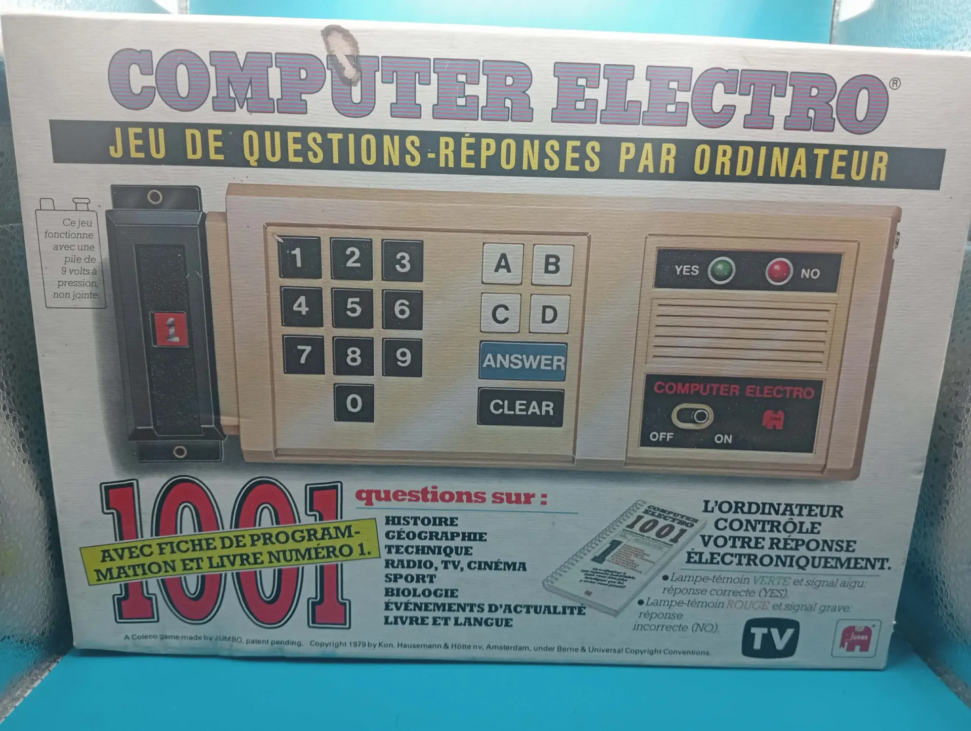 Computer Electro Jumbo 1001 – Gioco elettronico vintage, clip batteria rotto ma presente