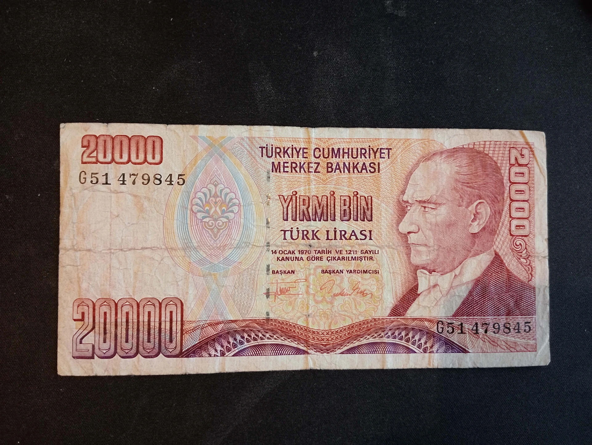 Turkish 20,000 Lira Banknote 1995 – Atatürk & Ankara inflation relic