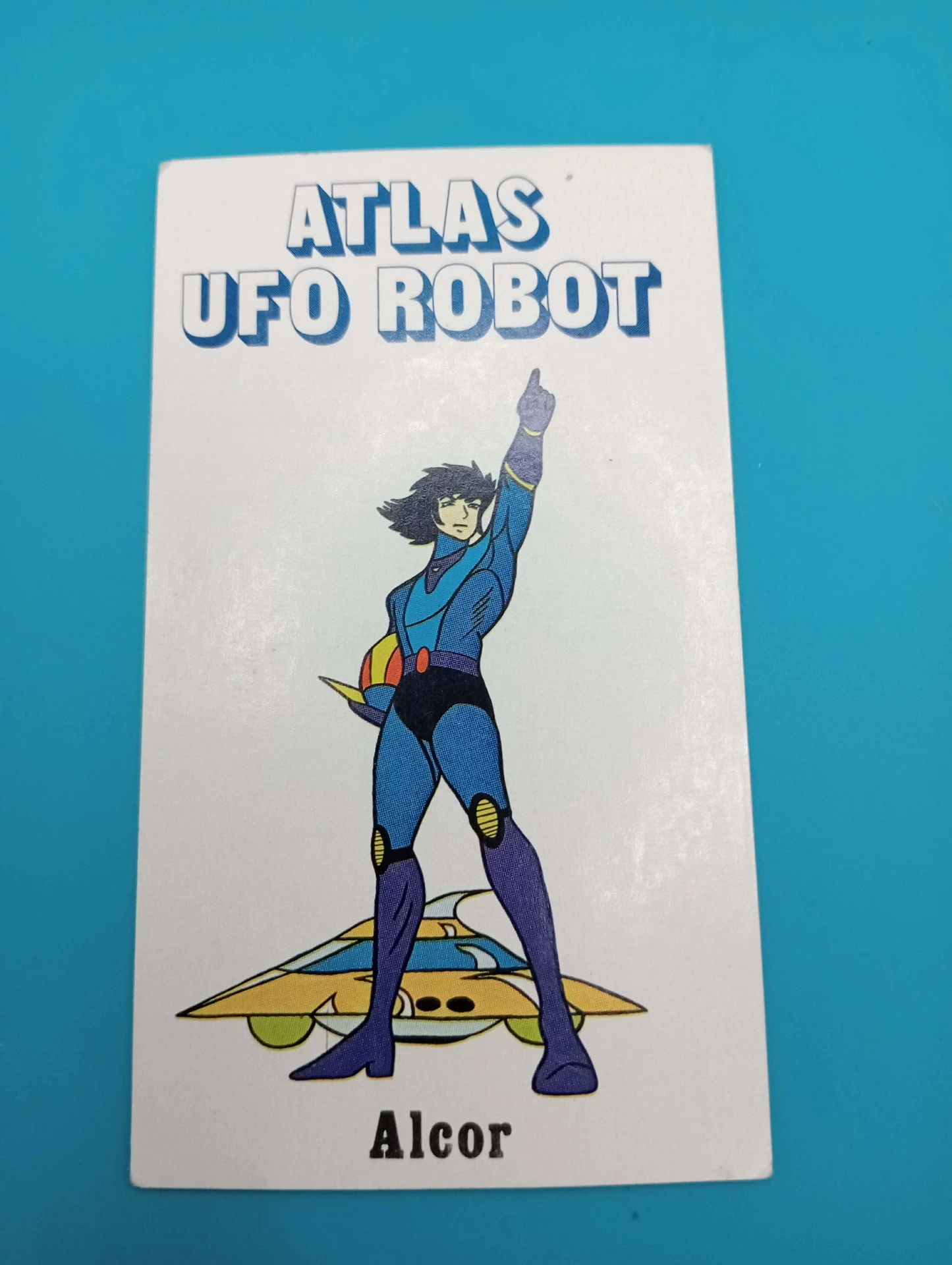 Pegatina vintage Alcor – Atlas UFO Robot – 10,5×6 cm – anime de culto