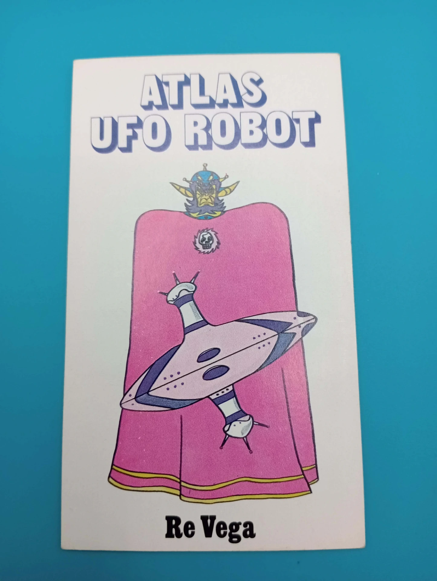 Vintage-Sticker Re Vega – Atlas UFO Robot – 10,5×6 cm – Kult-Bösewicht 1978