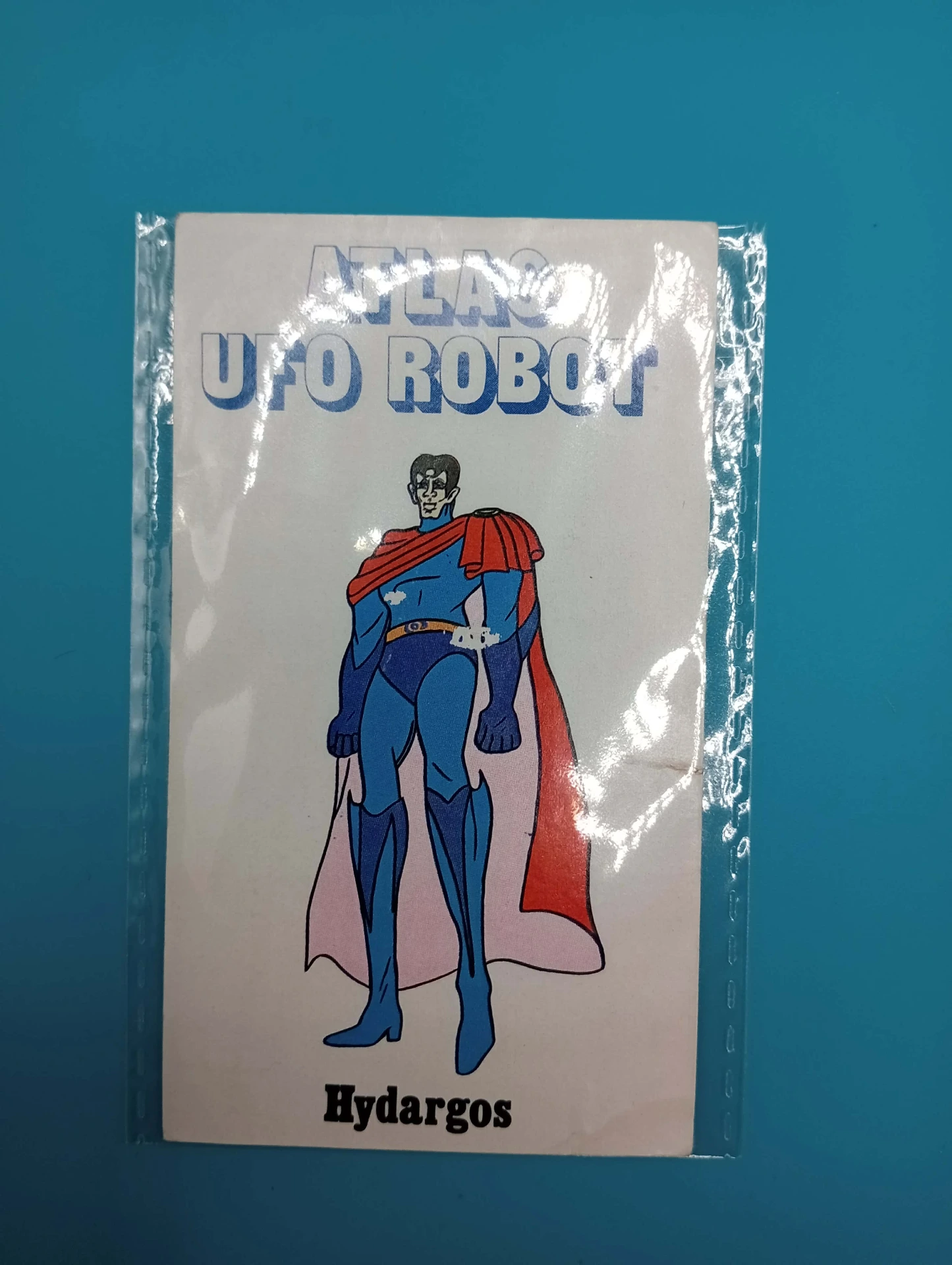 Autocolante vintage Hydargos – Atlas UFO Robot – 10,5×6 cm – vilão cult 1978