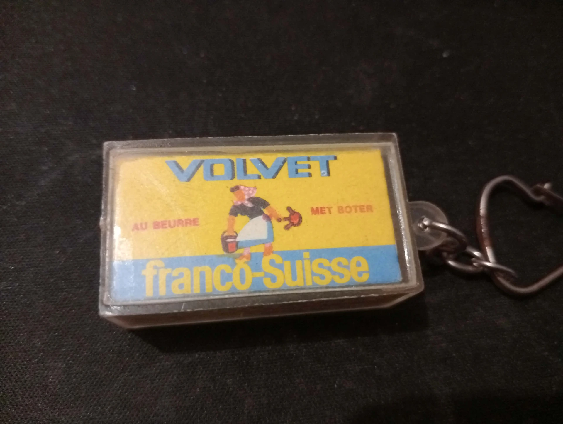 Porta-chaves publicitário VOLVET com manteiga – franco-suisse – anos 60/70 – Bom estado