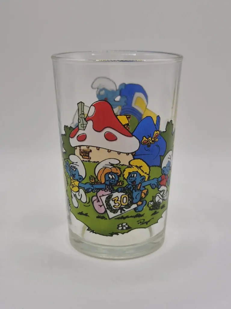 Bénédictin‑glas Smurfen 1989 – de Smurfen hebben plezier